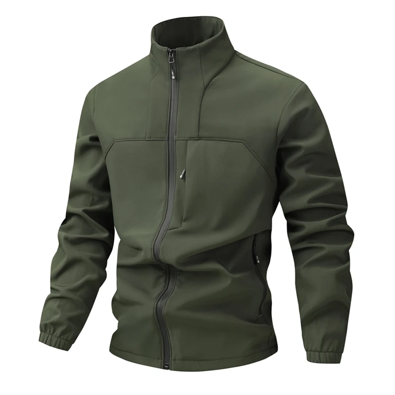 

Autumn and Winter New Arrival Men's Softshell Tactical Jacket Casual Fashion Warm Stand-Up Collar Coat Windproof Unisex Outwear