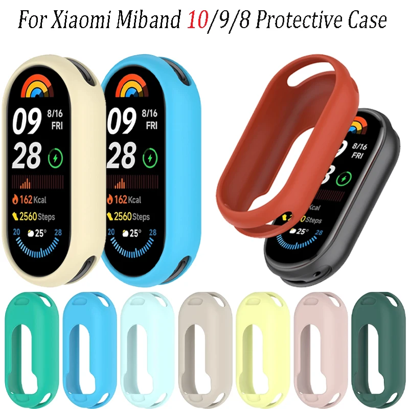 Soft Silicone Case For Xiaomi Mi Band 10/9 NFC Protective ShockProof Bumper Shell For Mi Band 8 NFC Protector Cover Accessories