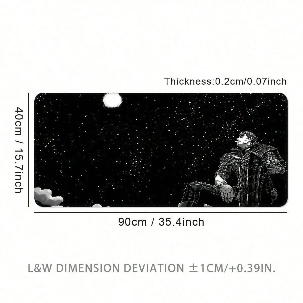 Anime Starry Night Extra Large Mouse Pad, Gaming Desk Mat, Large Keyboard Pad, Washable, Rubber Non-Slip Bottom, Stitched Edge Design, Gift Mouse Pad, Desktop