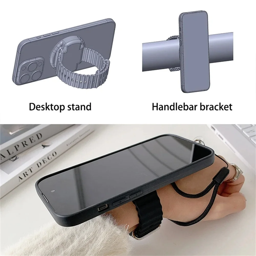 Magnetic Wrist Phone Holder, Running Stand, Sweat Resistant Strap, Suitable for Apple WATCH, Portable Design Phone Holder