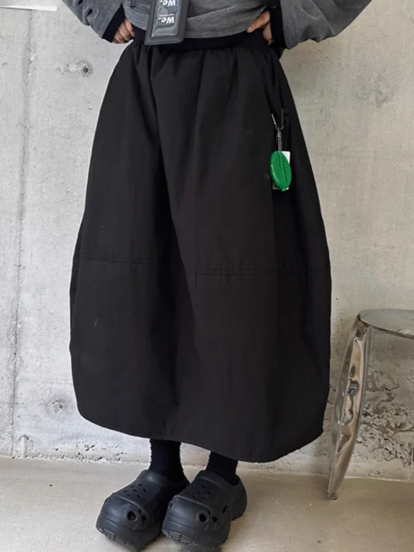 Calda gonna da donna versatile casual a vita alta a trapezio imbottita in cotone Faionable Retro Sle per l'autunno inverno