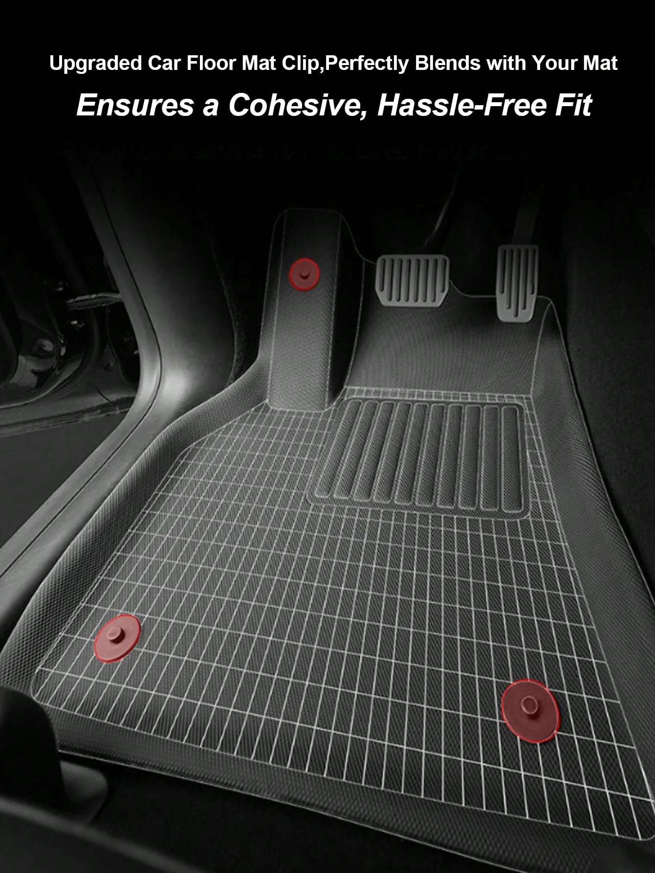 8/16/32개 유니버설 자동차 바닥 매트 고정 장치, 이중층 플라스틱 스냅 버튼, 안전한 그립, 원형 프레스 스터드, 미끄럼 방지 (카페