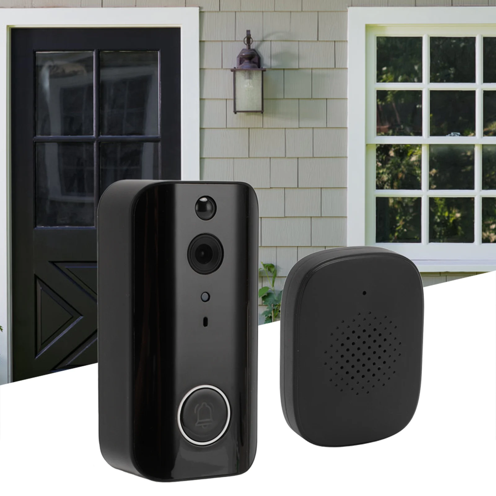 Wireless Video Doorbell 1080P Motion Detection 2 Way Talk Infrared Night Vision Doorbell Camera Voice Conversion for Apartment