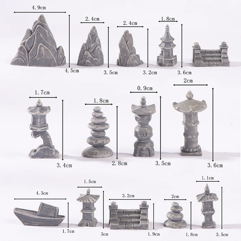 ديكور منزلي صغير ببرج صخري ، زينة حديقة خيالية مصغرة ، إكسسوارات ديكور ، مشغولات يدوية