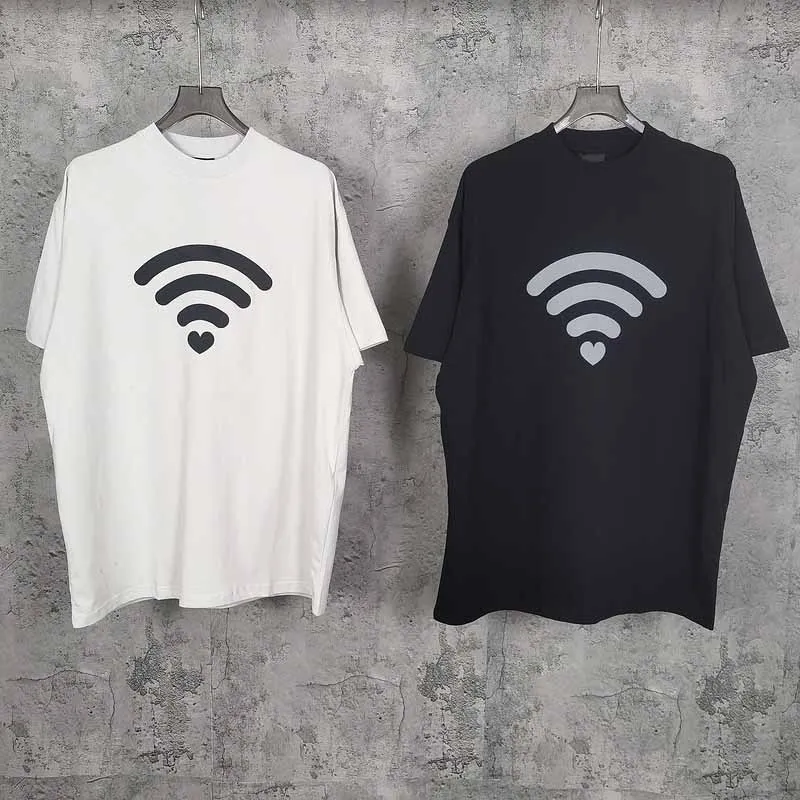 

2024 Best Version Luxury Valentine's Day Limited Wifi Logo Printed Women Men T shirts tees Short Sleeve Men Cotton T shirt