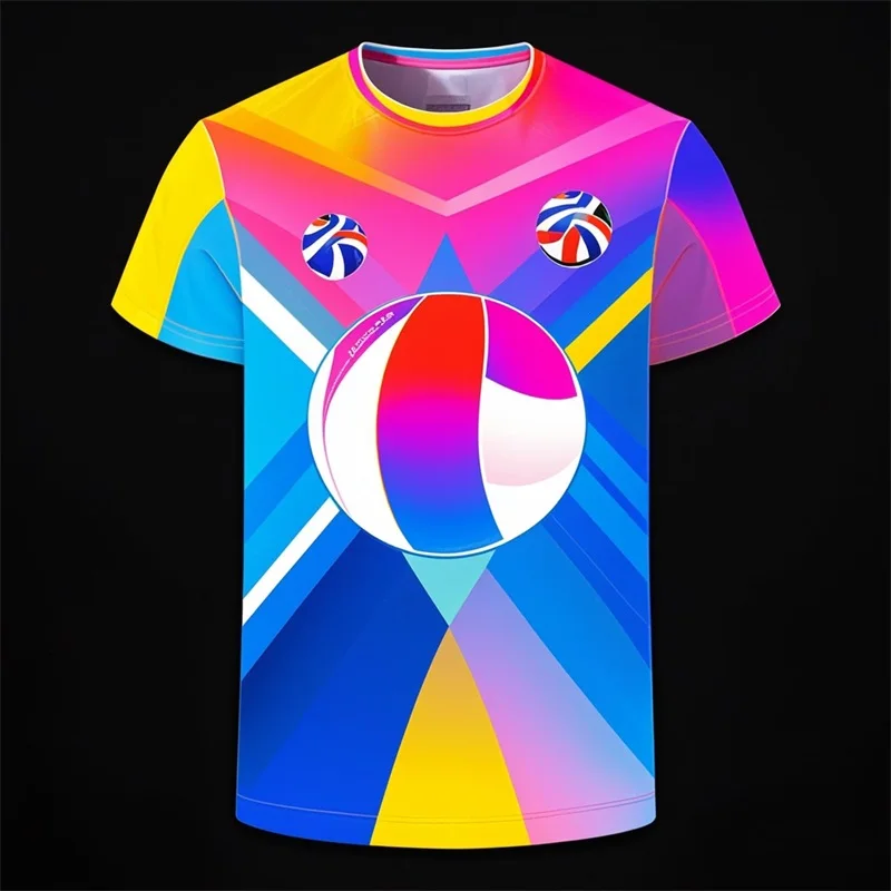 All Over Printed Volleyball Sports T Shirt For Men Women Summer Short Sleeve Volleyball Uniforms Tshirts Kids Tee Shirt Tops