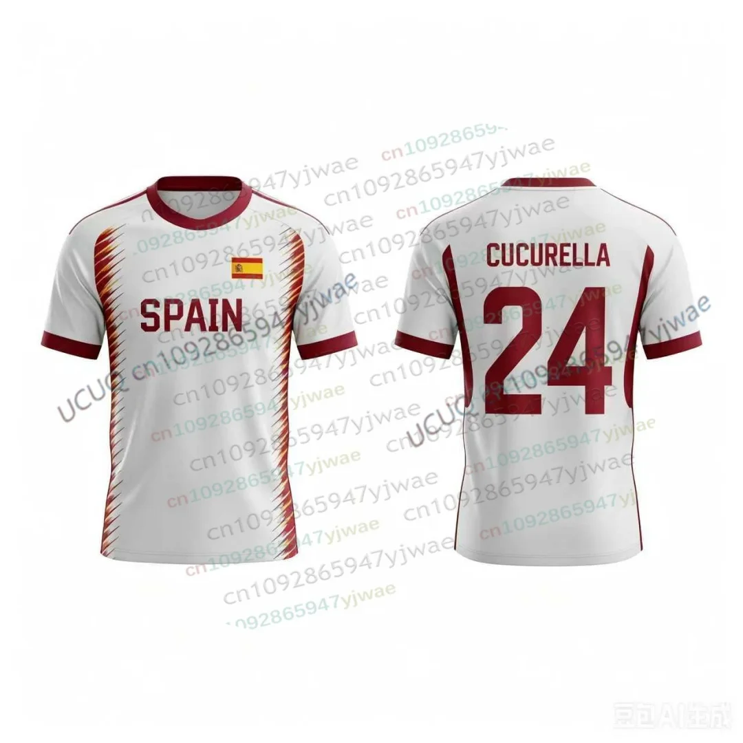 Hot Sale Yamal 19 Cucurella 24 Soccer Fans Football Jersey Summer Quick Dry Sport Tee Top Outdoor Training Women Men's Clothing