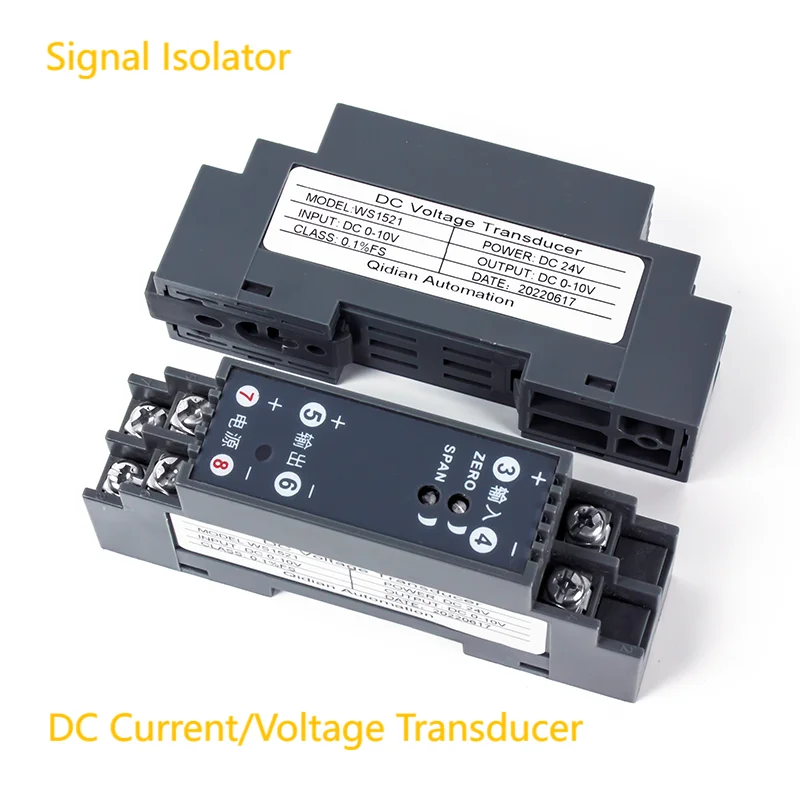 Transmissor de Tensão dc Isolador de Sinal 0500v a 010v 420ma 0-5v 060mv 204ma Plc Conversor de Sinal