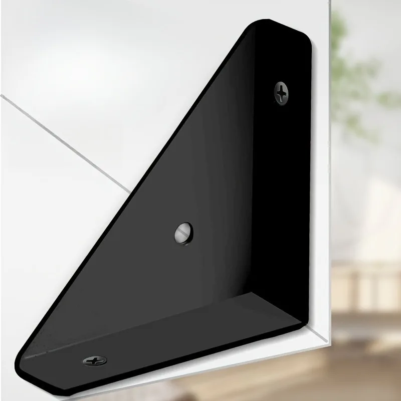Metal L-Shape Corner Brackets - Durable, Black and White, Ideal for Hanging Cabinets, Shelves, and Reinforcing Bed Frames