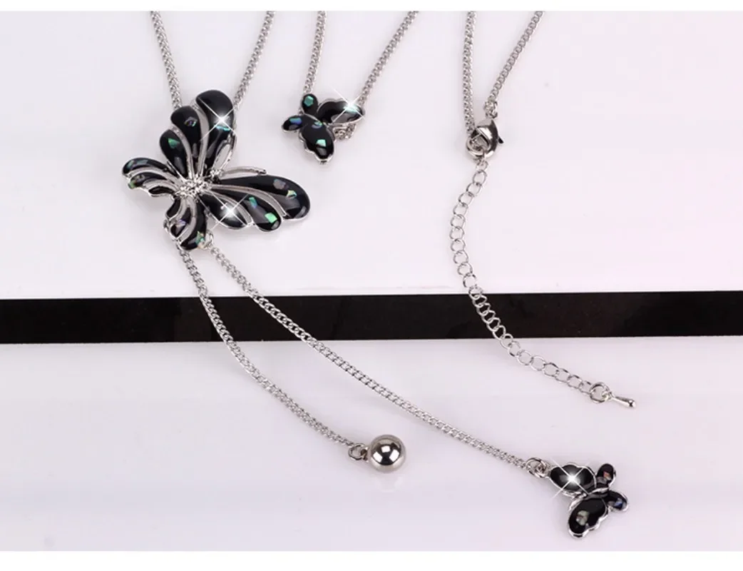 Совершенно новая цепочка для свитера-бабочки и универсальное двойное ожерелье-бабочка для женских свитеров-цепочек