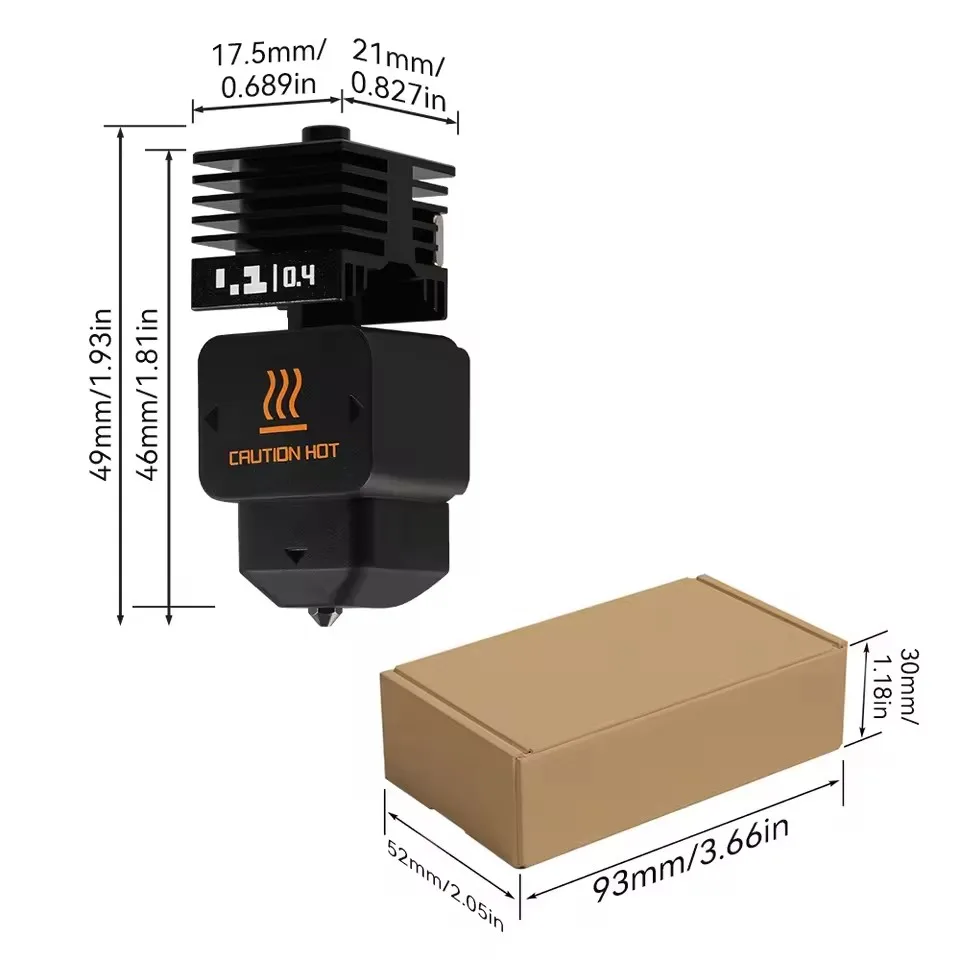 

Комплект Hotend для деталей 3D-принтера Bambu Lab H2D Съемное сопло из закаленной стали для мини-принтера 3D H2D A1 A1 Печатающая головка Hotend