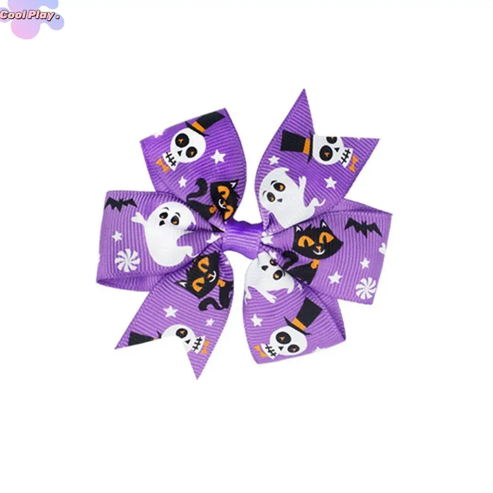 

Fashion Skeleton Halloween Bow Hair Clip Pumpkin Bat Pumpkin Hairpin Cat Korean Style Bat Duckbill Clip Female/Children
