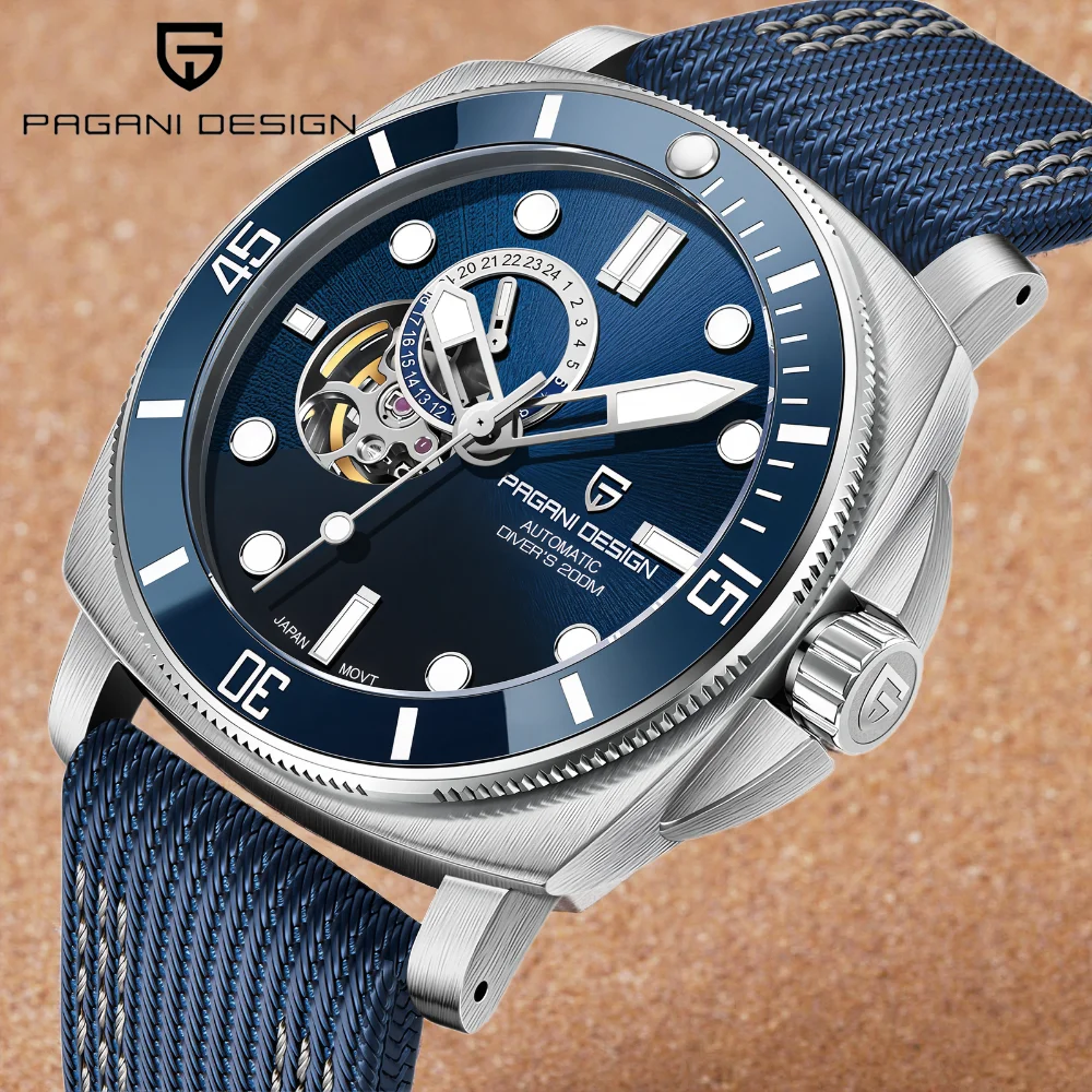 

PAGANI DESIGN брендовые спортивные мужские механические часы модные сапфировые 200 м водонепроницаемые автоматические часы с временным кодом Relogio Masculino 2024 новинка