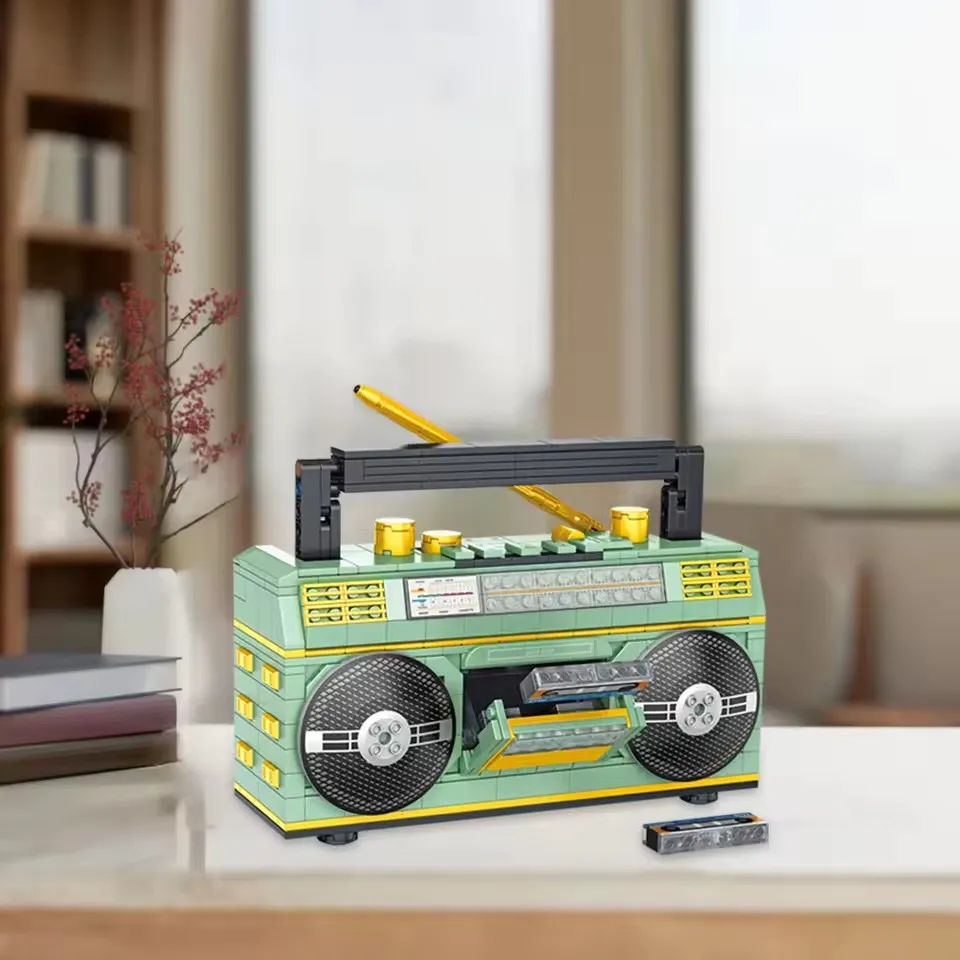 

781PCS MOC Retro Radio Building Blocks Kits Vintage Music Player Desktop Creative Construction Educational Toys Kids Adults