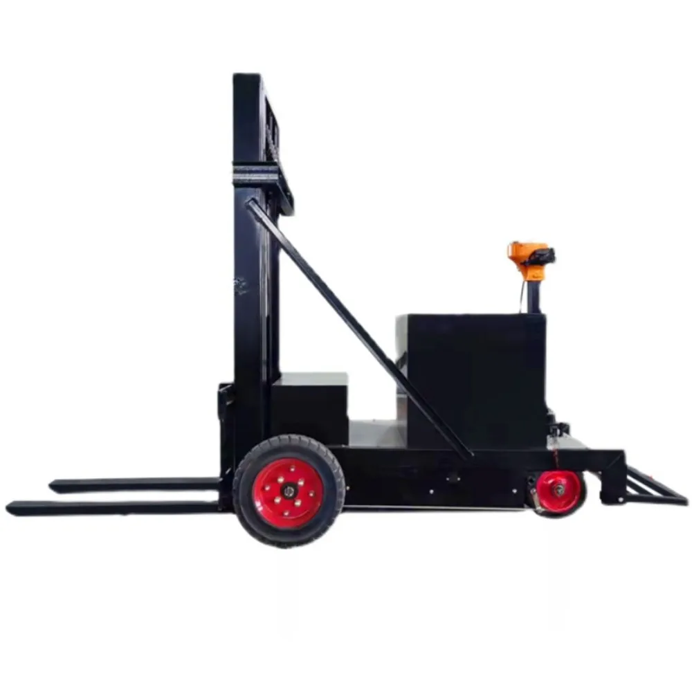 

Fully electric hydraulic handling forklift lifting and unloading truck with pedal four-wheel stand-up forklift