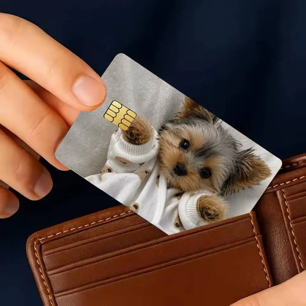 Yorkshire Terrier Dog Sticker Film Tape Skin for Credit Card Debit Card Waterproof Stickers