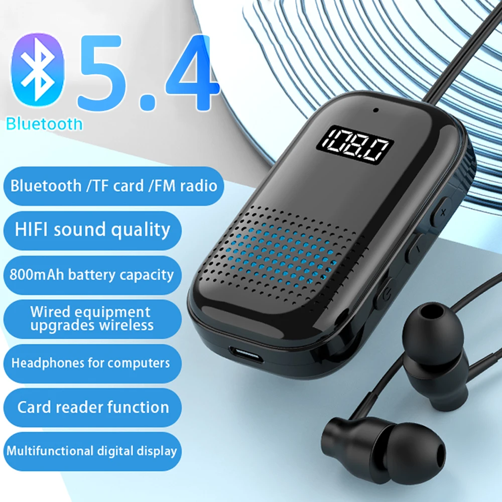 Bluetooth 5.4 Receiver 2 In 1 Transmitter Led Display Aux Bluetooth Car Adapter Wireless Audio Transmitter for TV Speakers