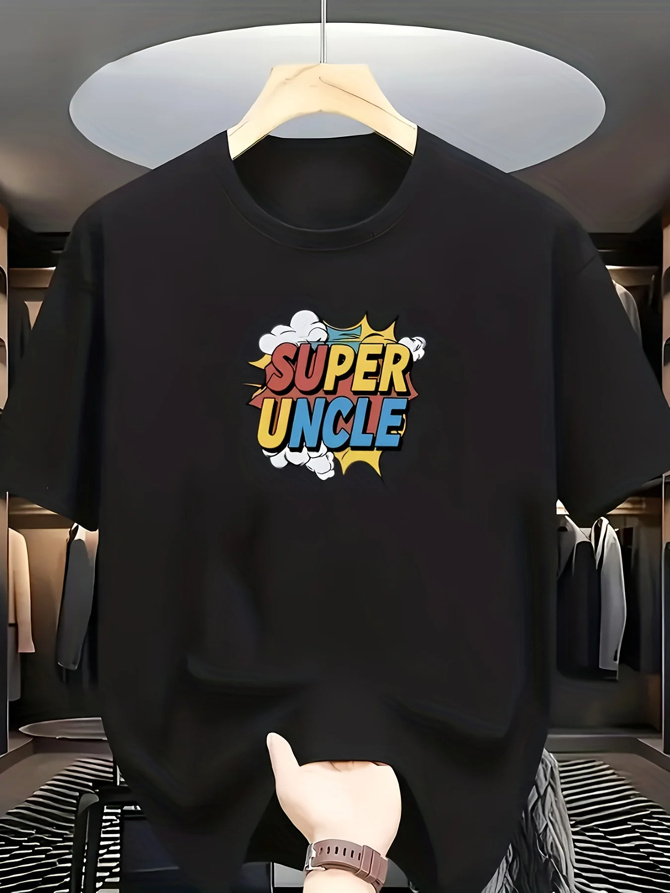 Crew neck short-sleeved T-shirt with colorful 