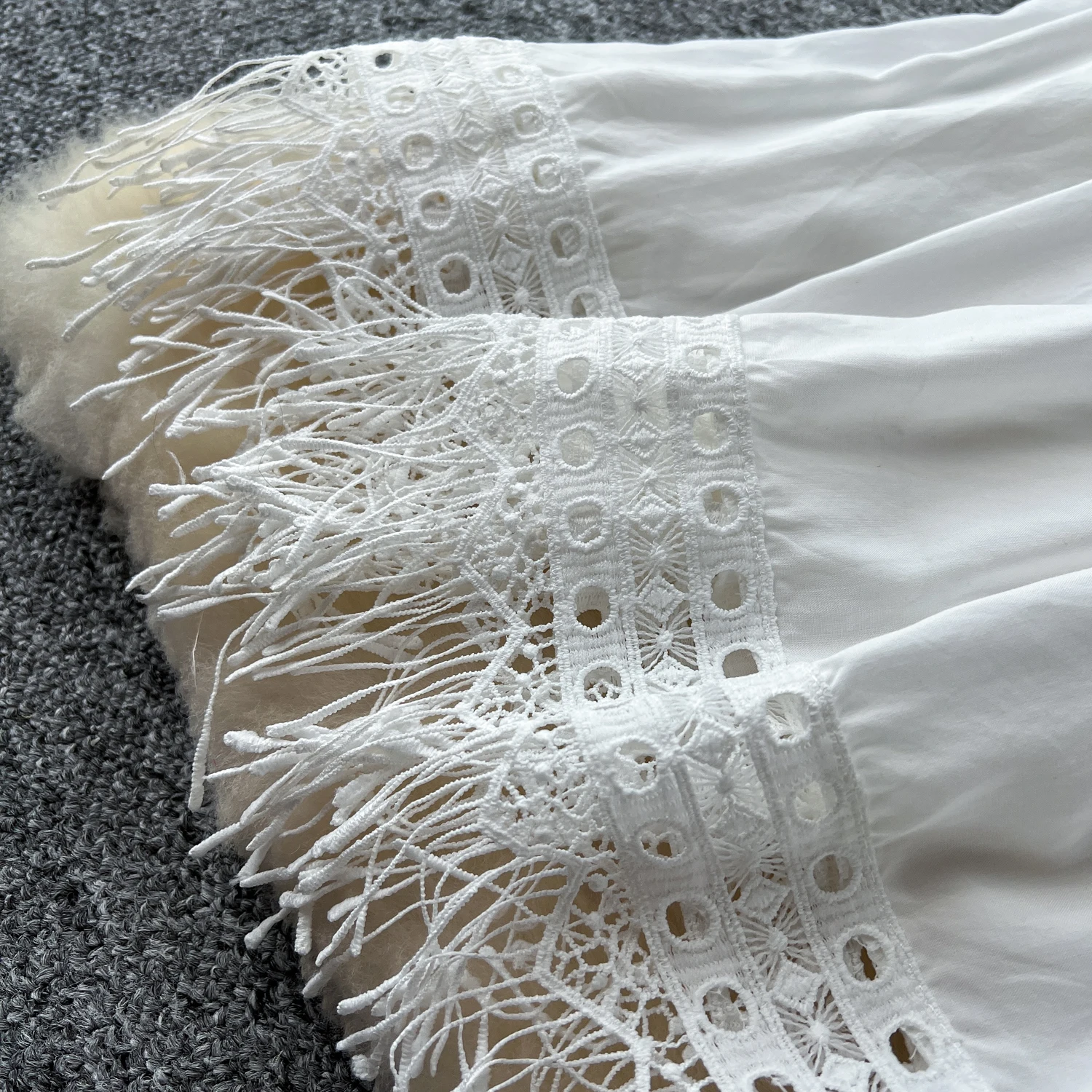 Robe à glands en dentelle découpée douce pour femmes, col en V PATCHASY, robe de soirée française, élégante, sexy, mince, été