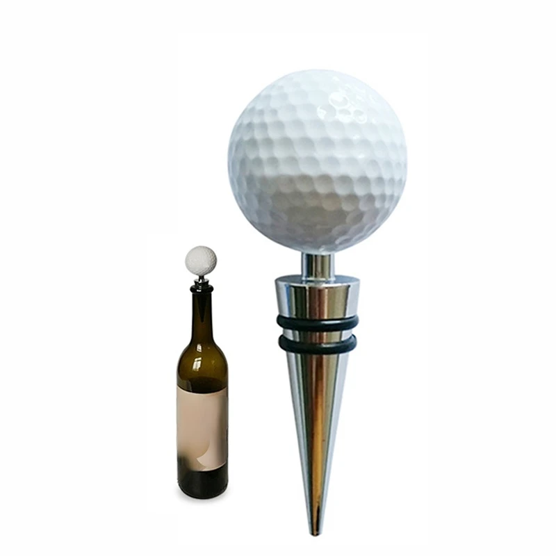 1PC Silver Golf Ball Wine Bottle Stoppers Beer Beverage Bottle Stoppers Bottles Sealer Alloy Kitchen Bar Tool Golfer Lover Gifts