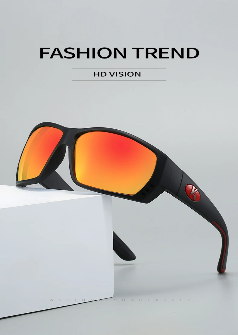 KAROS Herren Sport Polarisierte Sonnenbrille Radfahren Angeln Sonnenbrille Mountainbike Outdoor Sport Angelbrille – Detail 1