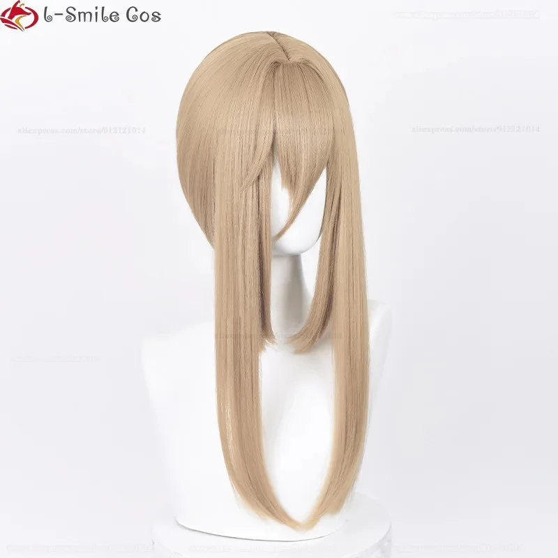 

aaa12 370cm Long Cosplay WigsIII Signet Of Discipline Aponia Linen Brown Heat Resistant Hair Wigs + Wig Cap
