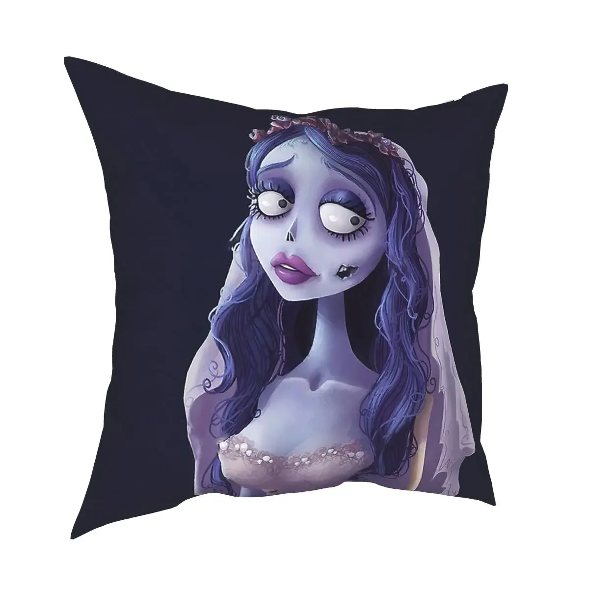 Emily The Corpse Bride Pillowcase Home Decorative Skeleton Cushion Cover Throw Pillow for Living Room Double-sided Printing