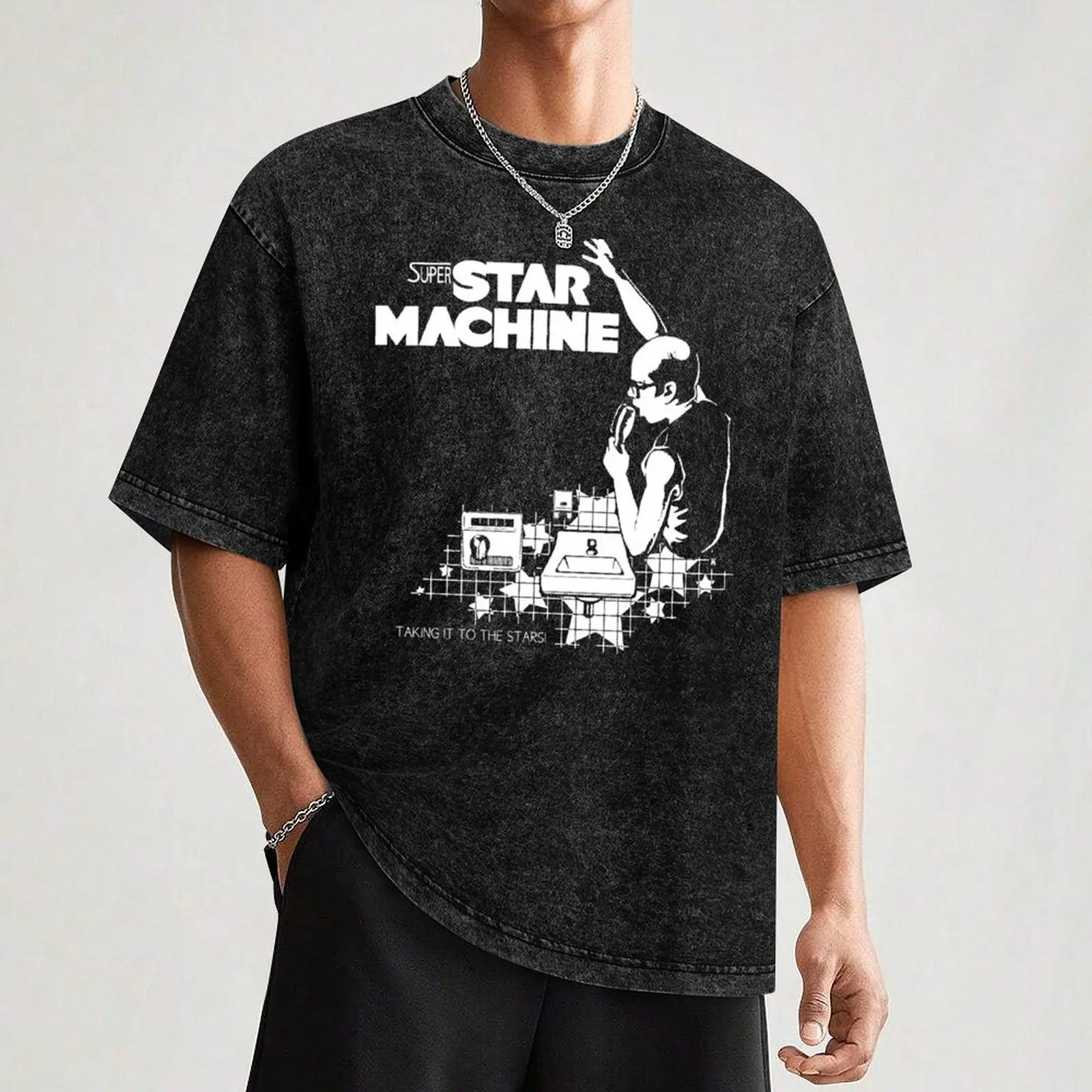 تي شيرت Superstar Machine تي شيرت صيفي ملابس علوية لطيفة جرافيك تي شيرت عتيق للرجال تي شيرت كبير وطويل القامة