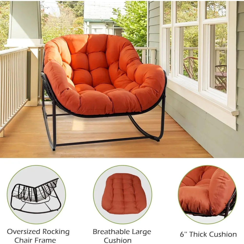 كرسي باباسان هزاز، كرسي باباسان كبير الحجم مع وسادة وإطار للداخلية والخارجية، كرسي هزاز على شكل بيضة للمقعد العميق #6