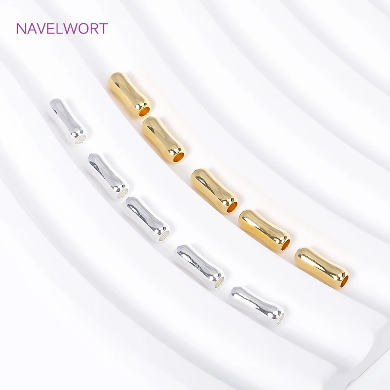 Abstands perlen aus 18 Karat vergoldetem/versilbertem Messing mit langen 9mm Rohr perlen in Knochen form für die Schmuck herstellung liefert DIY-Armband zubehör – Detail 16