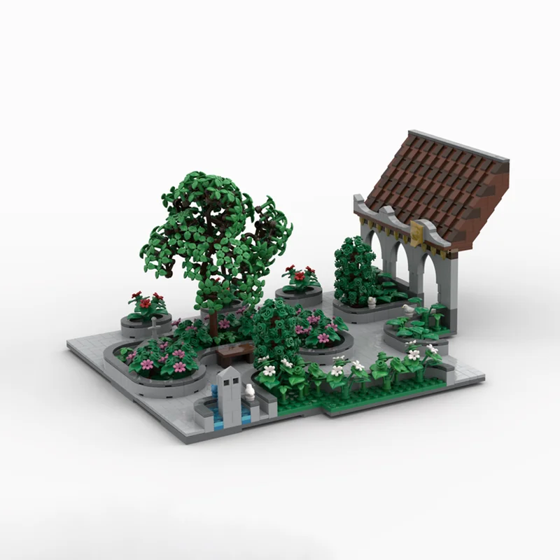 Moc Bouwstenen Modulair H20 Paleis Binnenplaats Met Park En Fontein Technologie Blokken Kerst DIY Speelgoed Bouwgeschenken