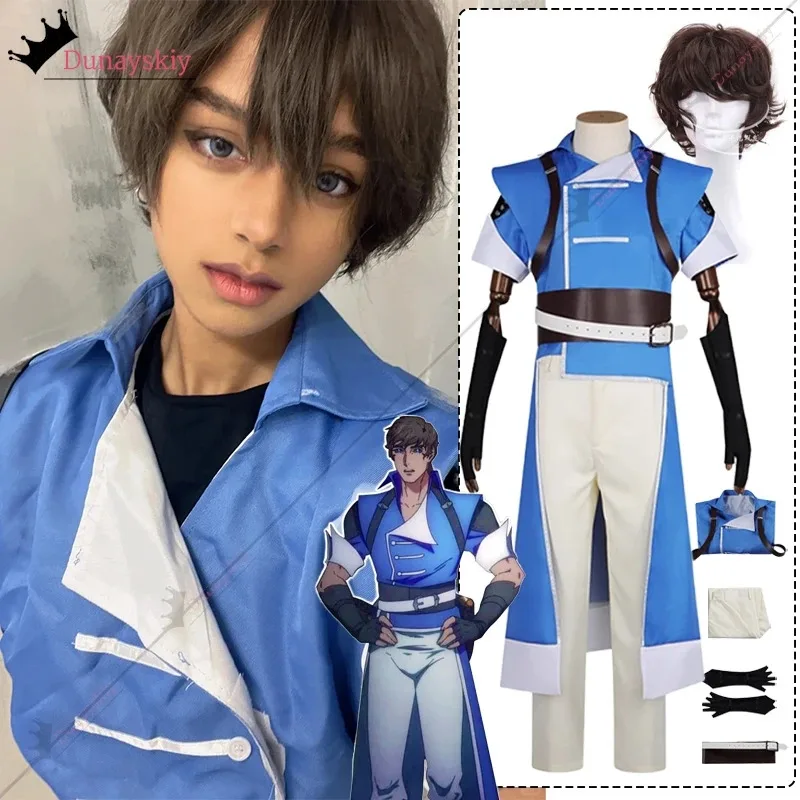 25COSRchter Belmont تأثيري أنيمي Castlevania ليلة زي Cinched الخصر الزي القتالي دعوى لعب الأدوار للجنسين الزي s-