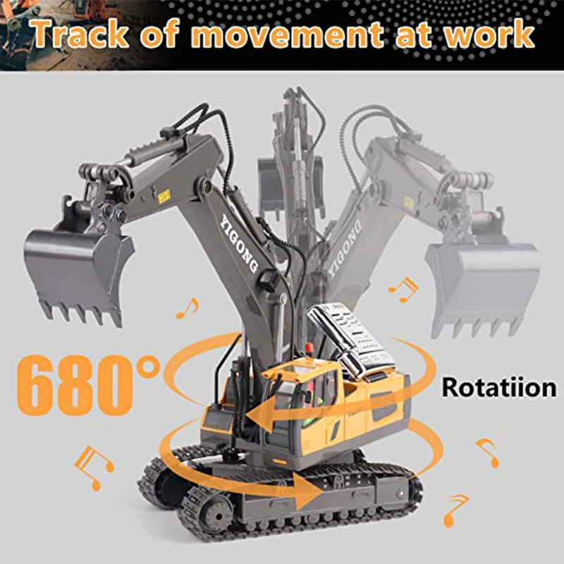 1:20 RC Excavator Dumper Car 2.4G Remote Control Engineering Vehicle Crawler Truck Bulldozer Toys for Boys Kids Birthday Gifts