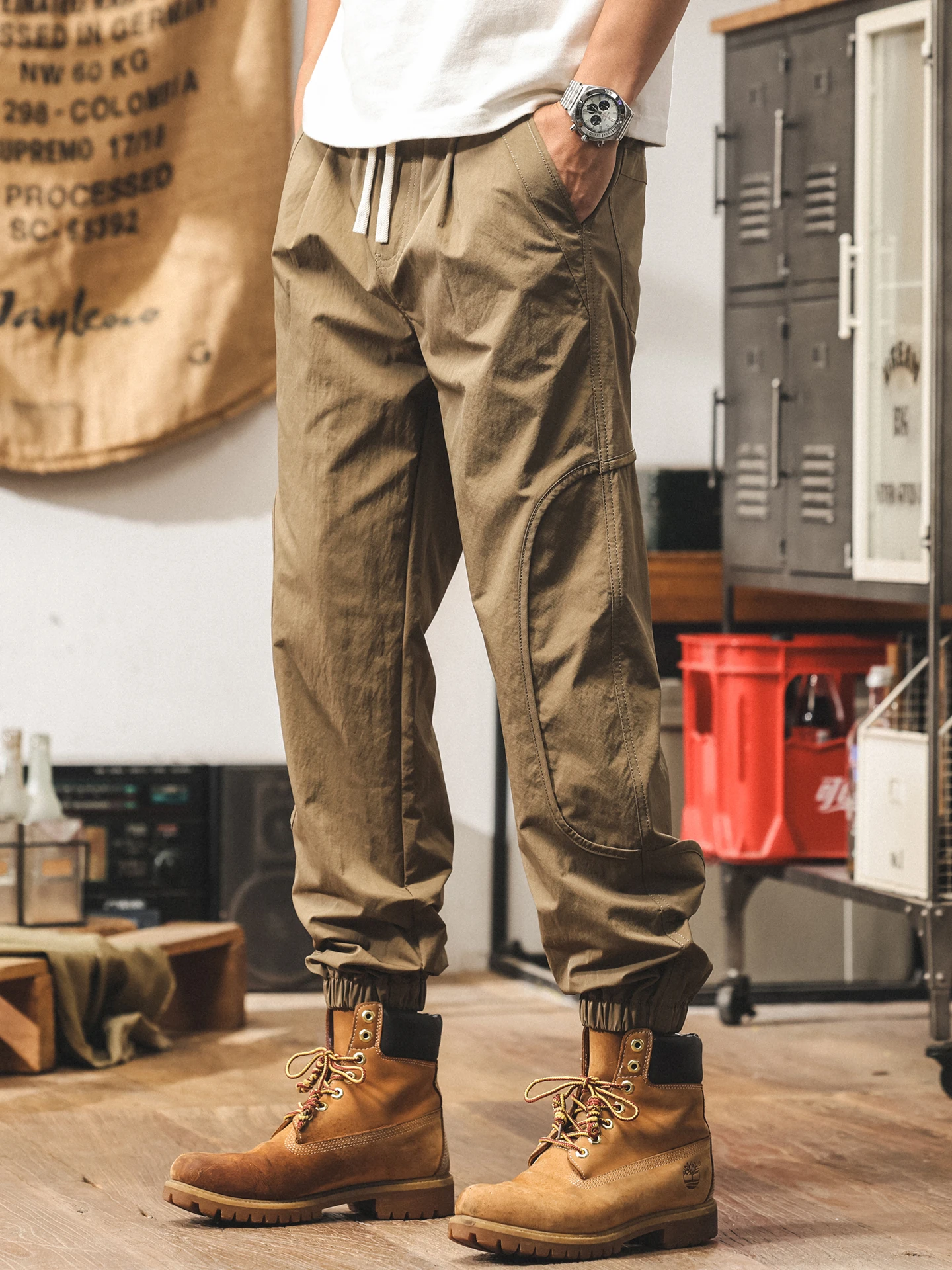 

Мужские летние повседневные брюки свободного покроя Cool Sensation Ice Silk, модные свободные брюки с манжетами, дышащий тонкий полиэстер