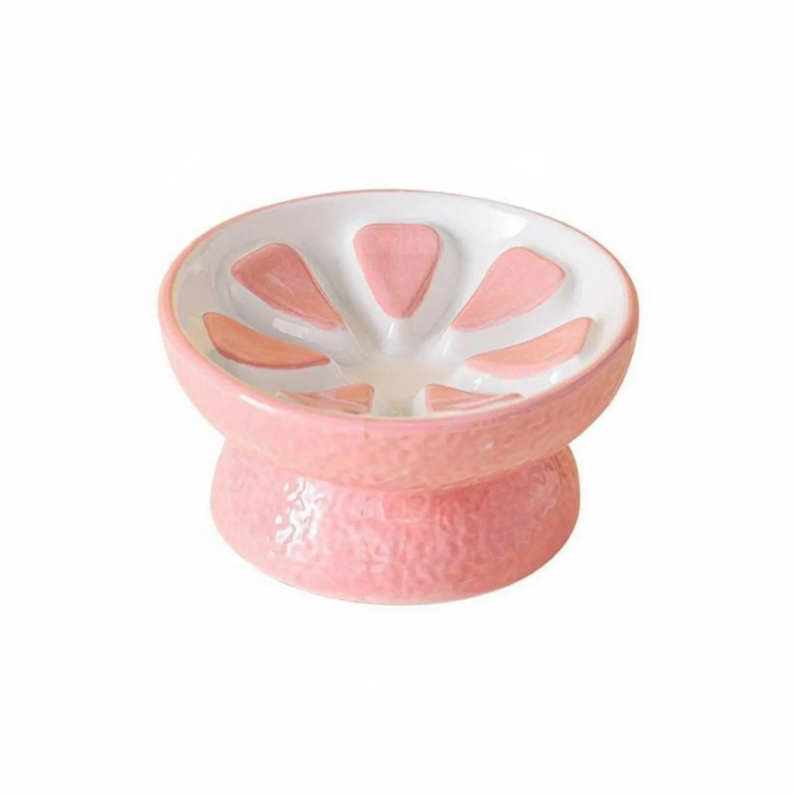 Raised Ceramic Cat Bowl Anti-spill Slow Feeding Dish Pet Food Bowl for Improved Digestion and Less Mess