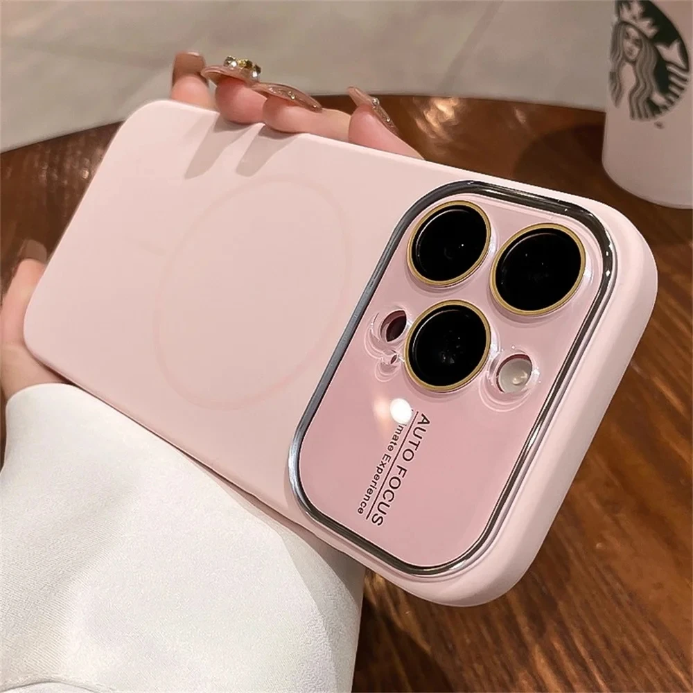 Funda de silicona líquida avanzada Original para Magsafe para iPhone 17 Pro Max 16 15 14 13, cubierta protectora de lente de vidrio de carga magnética