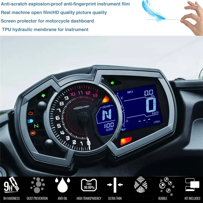 A80X-Motorcycle Parts Cluster Scratch Screen Protection Film Protector For KAWASAKI NINJA 1000 250 400 650 Z1000SX ZX6R