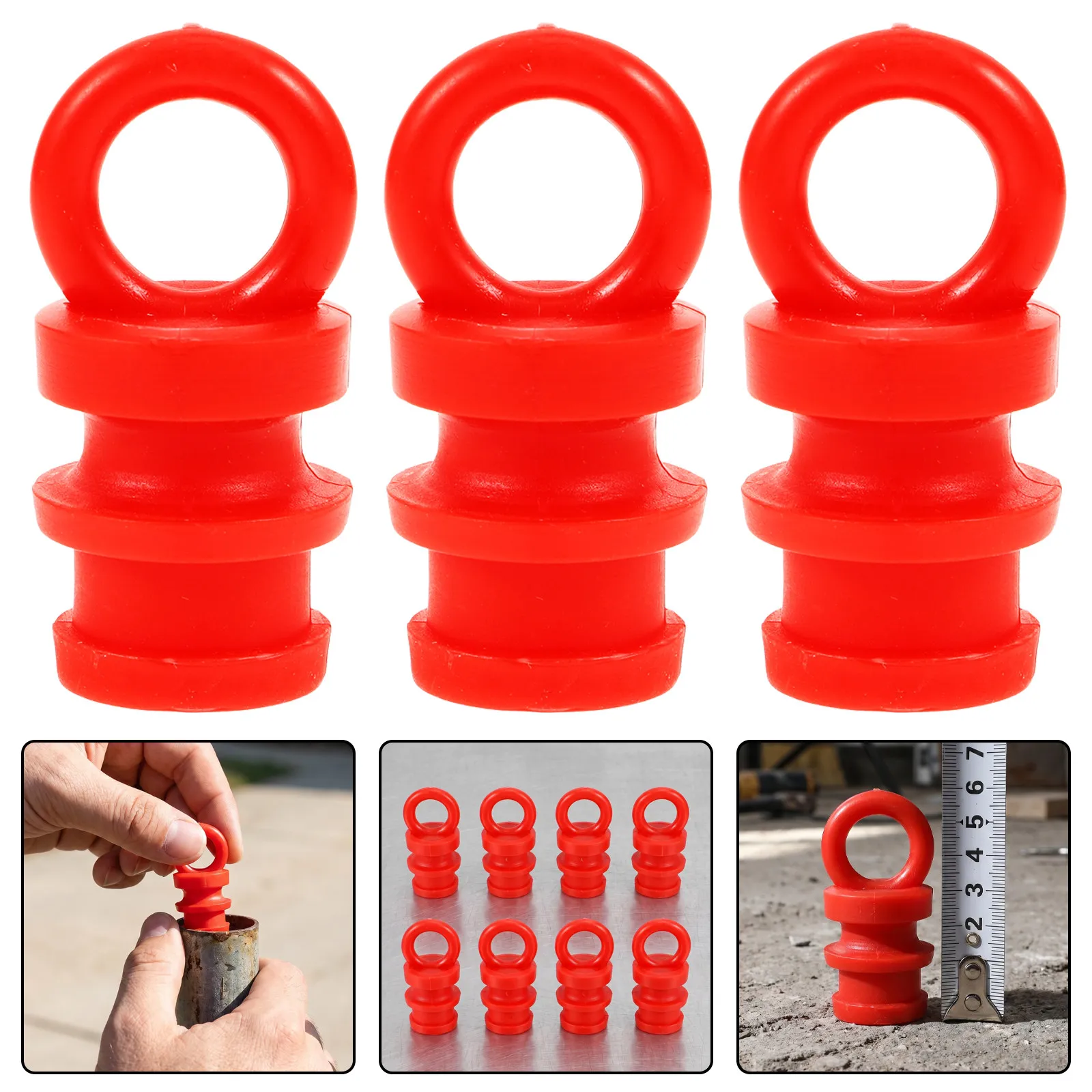 8Pcs Traffic Safety Warning Column Caps Heavy Duty Orange Reflective Weatherproof Cone Accessories for Construction