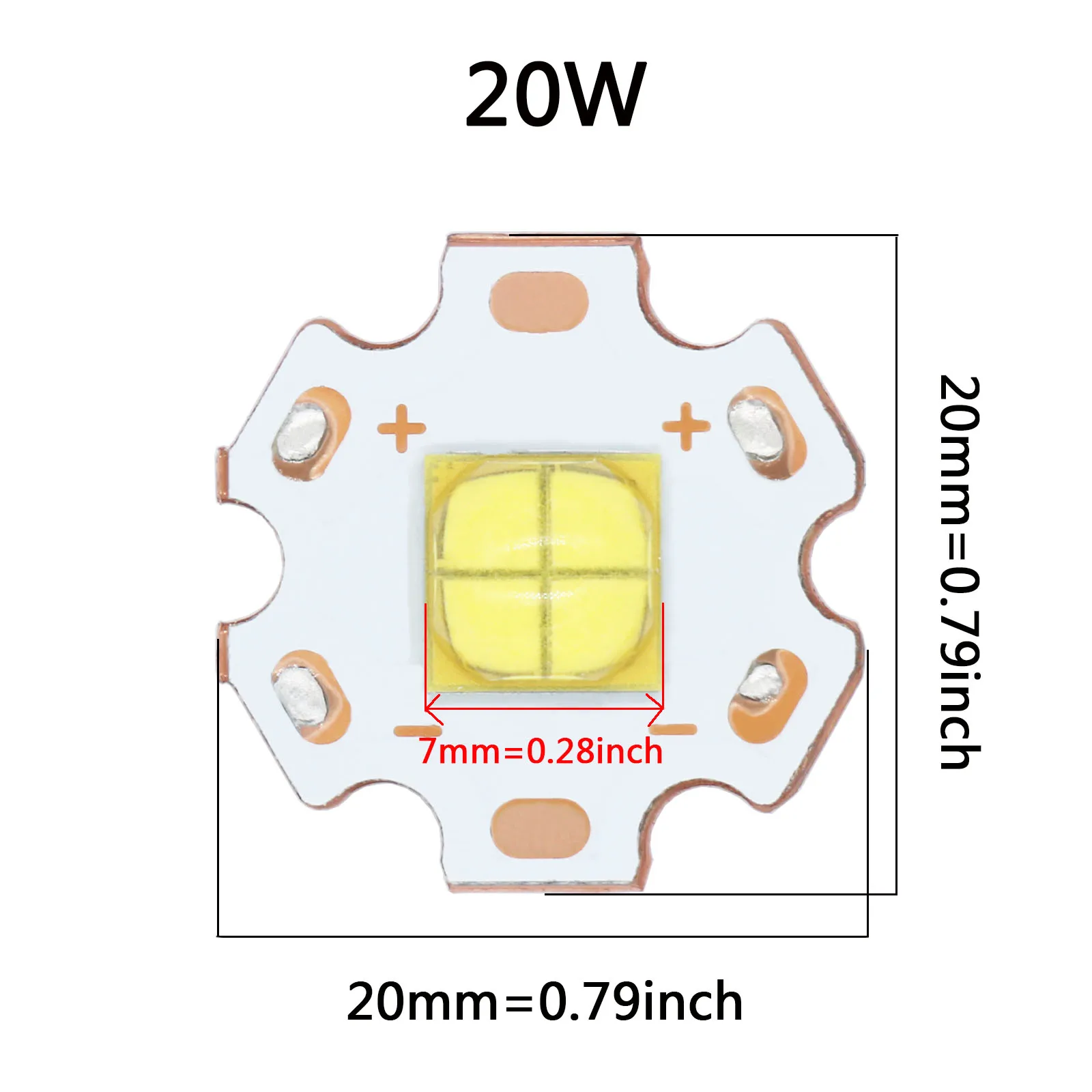 High Power LG-7070 LED Beads Copper Substrate PCB Chip 20W Light DC12-13V 5500K Lamp DIY for Flashlight Bicycle Accessories