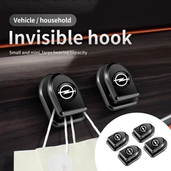 4pcs Car Hooks Black Plastic Self Adhesive Invisible Hooks For Opel Corsa Astra H G J Insignia Vectra Zafira Meriva