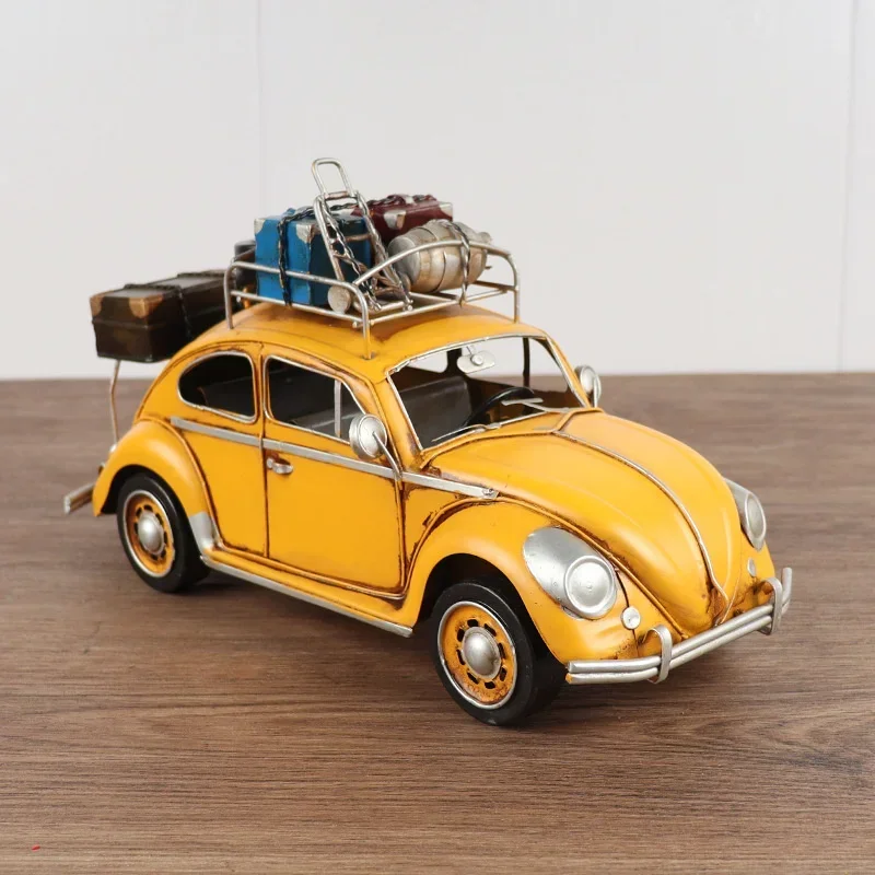 Beetle Station Wagon Model: Wrought Iron Miniature, Nostalgic Living Room Ornament, Collector’s Gift | Nostalgic Car Model