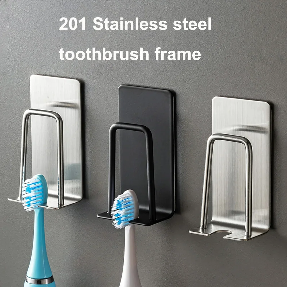 2 IN 1 Stainless Steel Toothbrush Holder Wall Mounted Toothbrush and Cup Holder Bathroom Organizer Bathroom Accessories