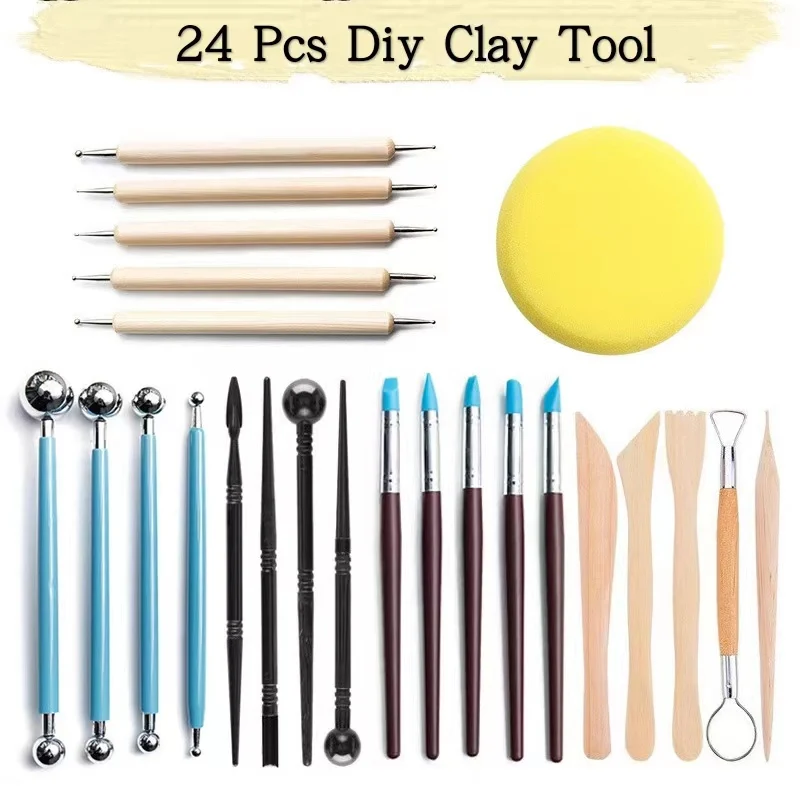 5-61 Stuks Aardewerk Klei Beeldhouwen Gereedschap Aardewerk Carving Tool Kit Met Draagtas Tas Voor Keramiek Benodigdheden polymeer Sculptuur Set