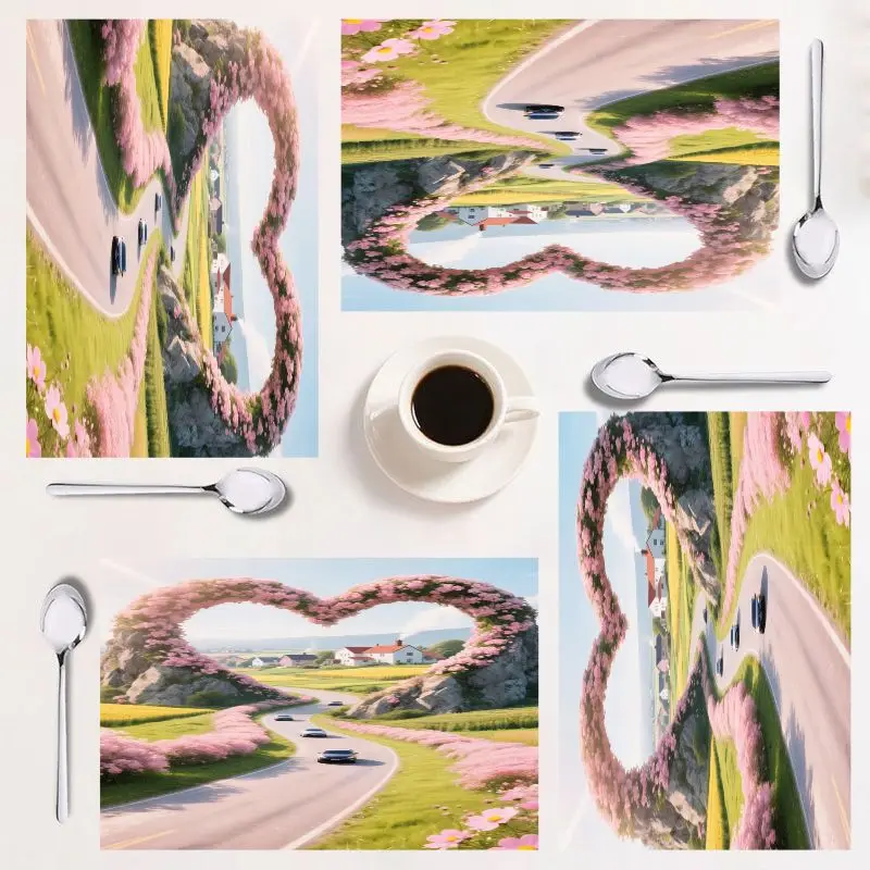 

Набор подставок из 4 предметов, дизайн в форме сердца, химерный и очаровательный, легко чистится, идеально подходит для кухонь и праздников.