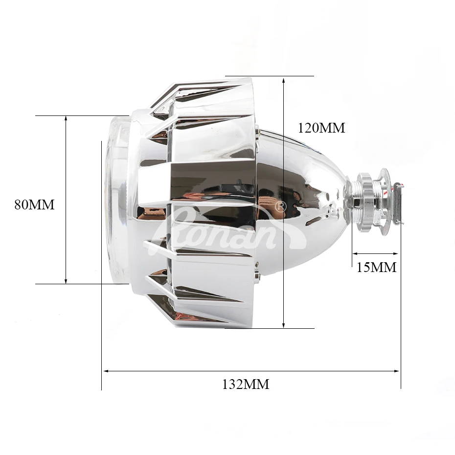 RONAN 2.5inch Bi-Xenon Projector Lens Headlight with LED Dual Angel Eyes Shrouds Retrofit H4 H7 Car Styling Using H1 Bulb