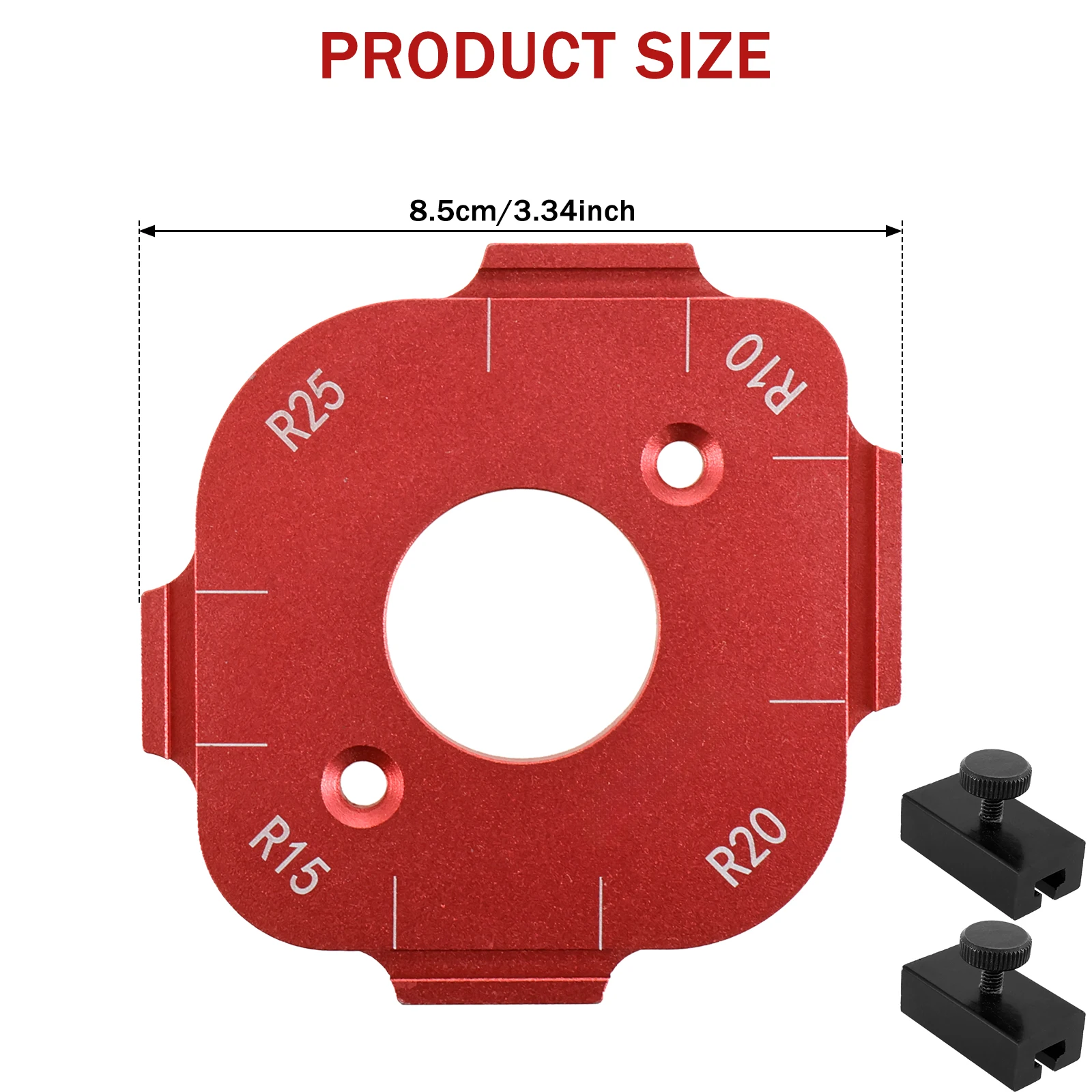 Router Corner Radius Templates Jig R10 to R25 Woodworking Corner Radius Positioning Jig Milling Circular Radian Hardness Tool