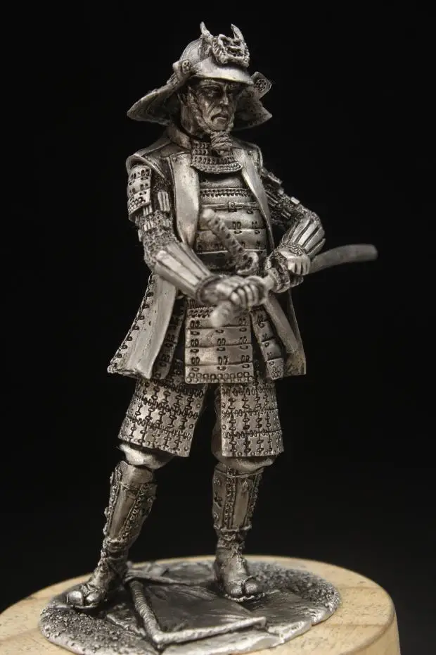 Japanese Samurai Warrior Figures Ancient Soldier Model Collection Gifts Tin Metal 1/24 75mm Customized Ornaments