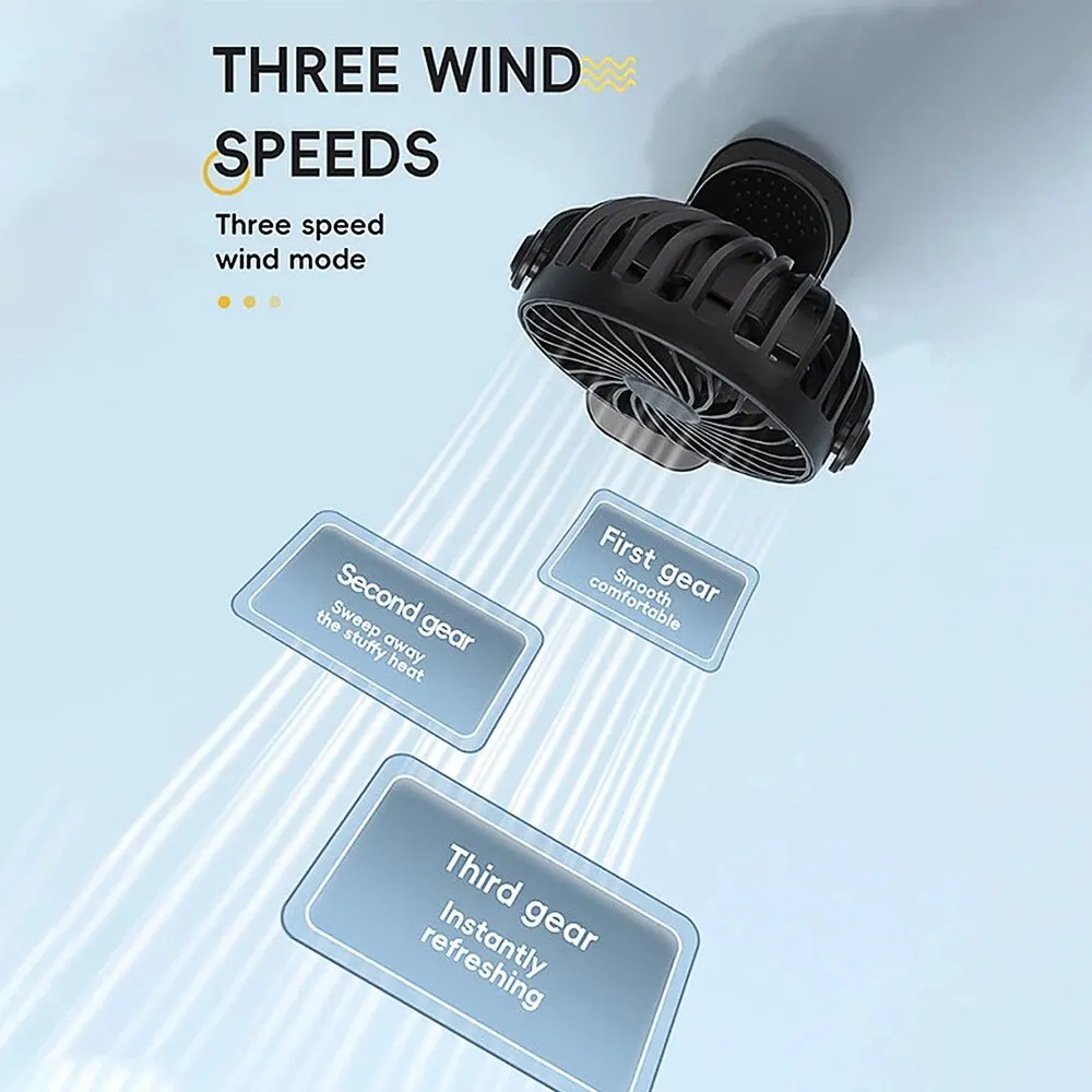 Rechargeable Fan 720° Rotating Hanging Clip Fan with Nightlight for Easy Portability Office Bedroom Dormitory Outdoor Small Fan image 3