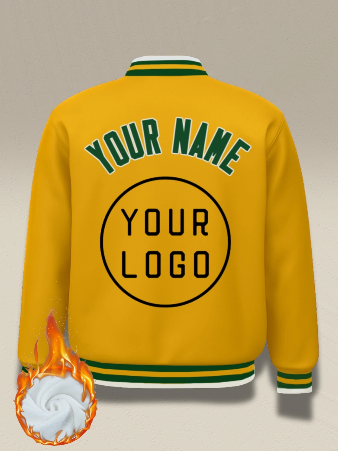 Op maat gemaakte honkbaljassen met fleecevoering Thanksgiving- en kerstcadeaus voor familie