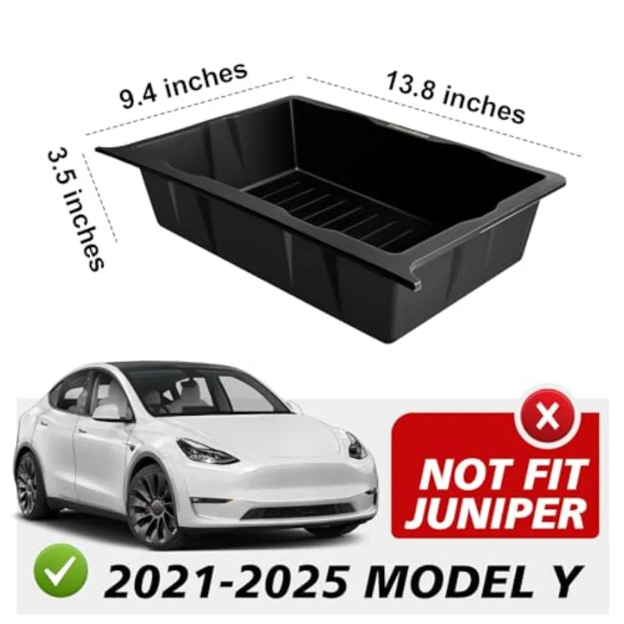Under Seat Storage Box Fit for 2020-2025 Model Y Accories, Console Organizer Tool Box Custom Fit Detachable Underseat Organizer
